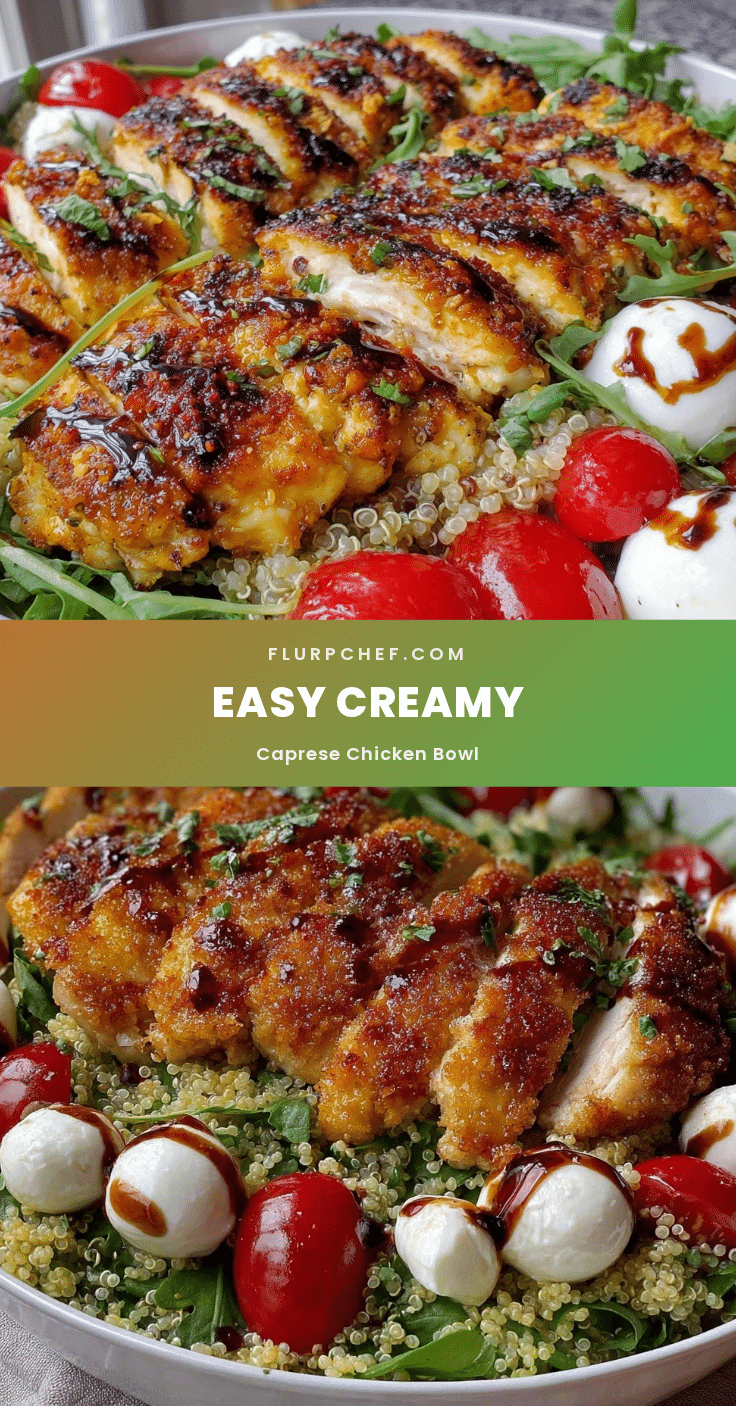 Easy Creamy Caprese Chicken Bowl Recipe recipe