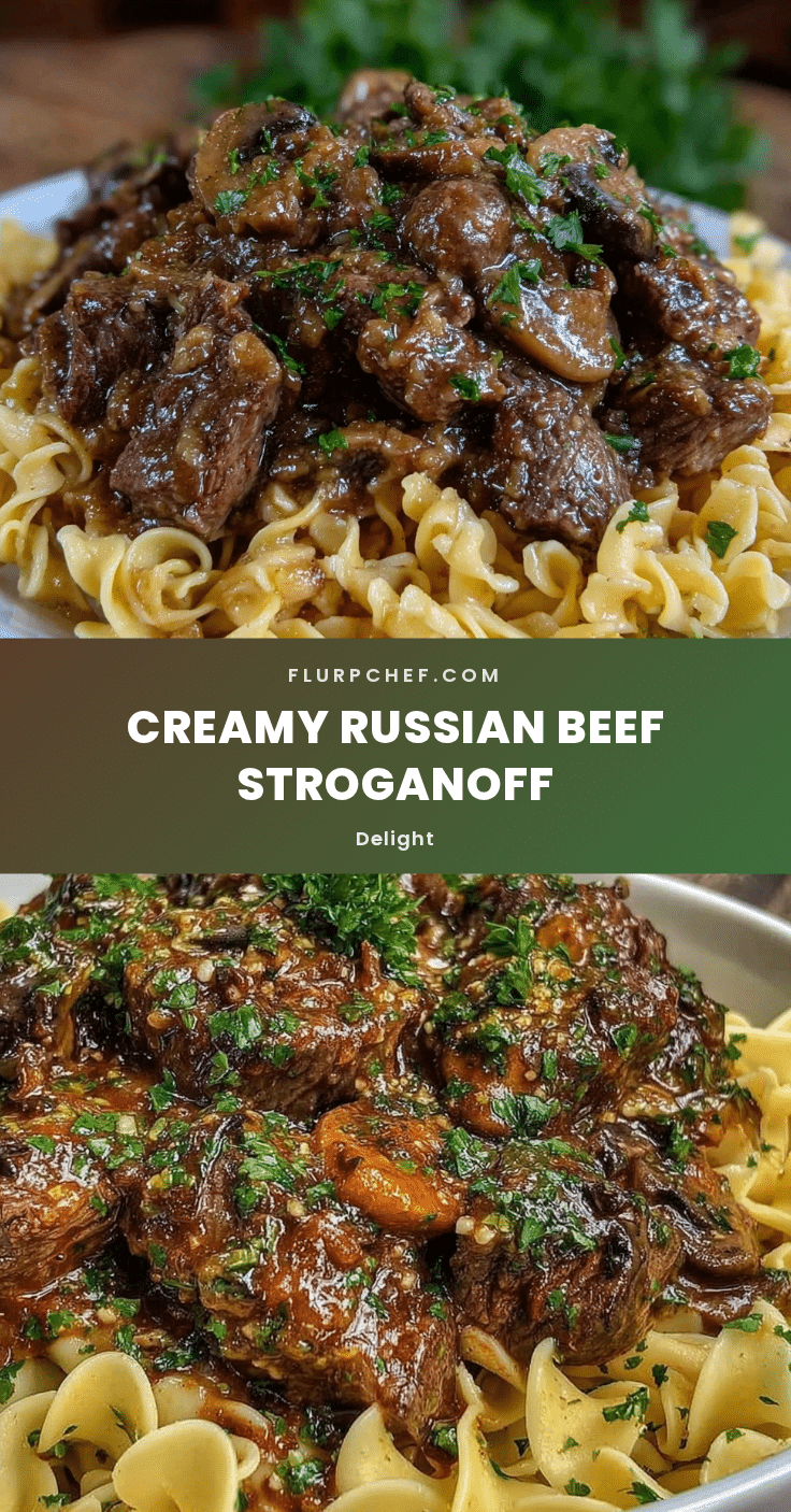 creamy Russian beef stroganoff recipe