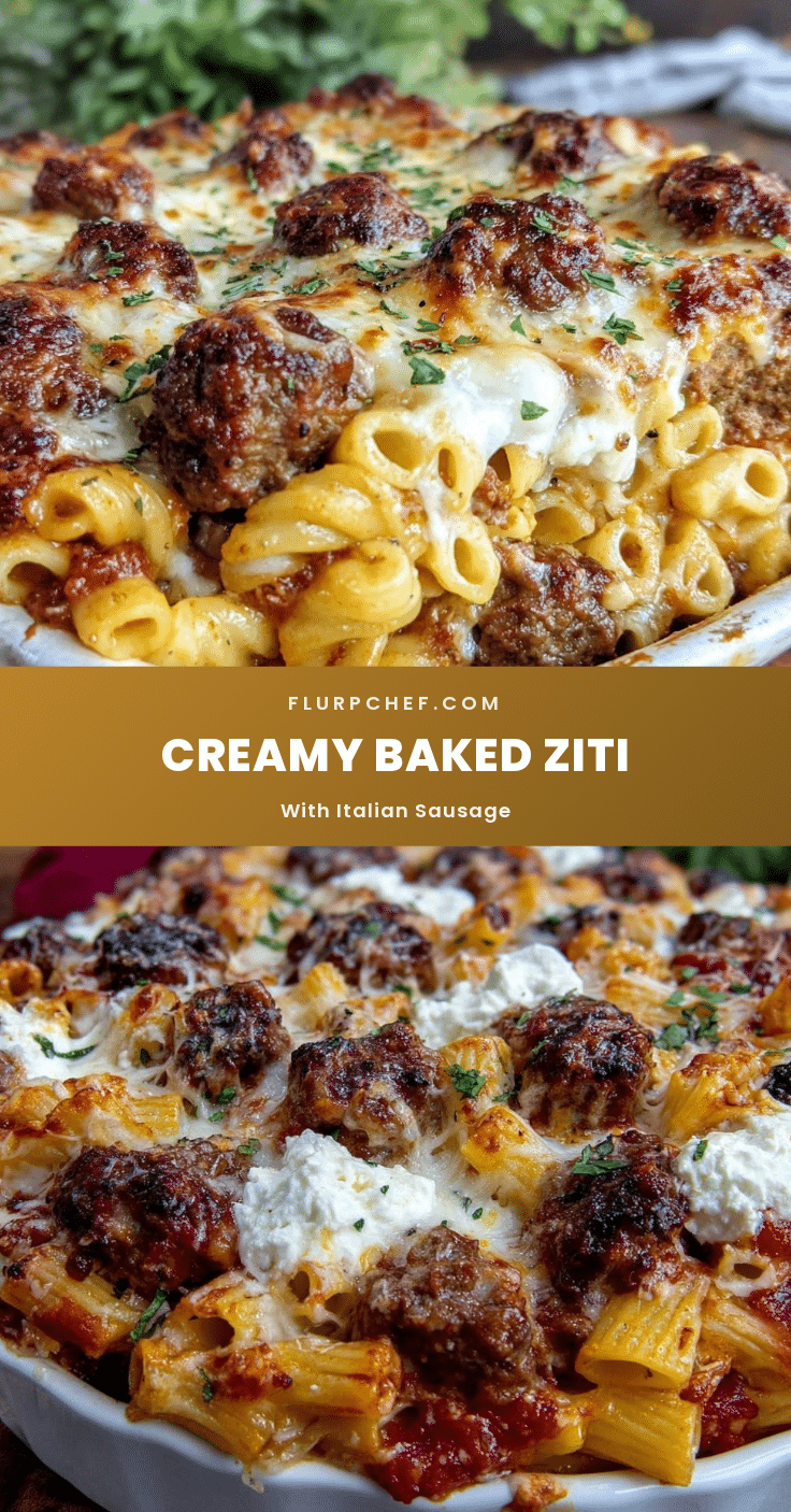 creamy baked ziti recipe
