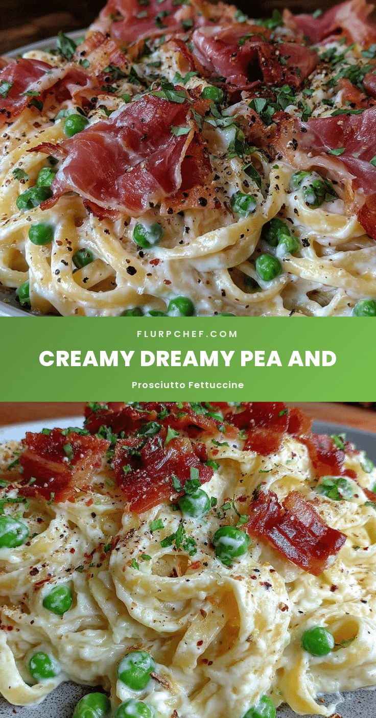creamy pea and prosciutto fettuccine recipe