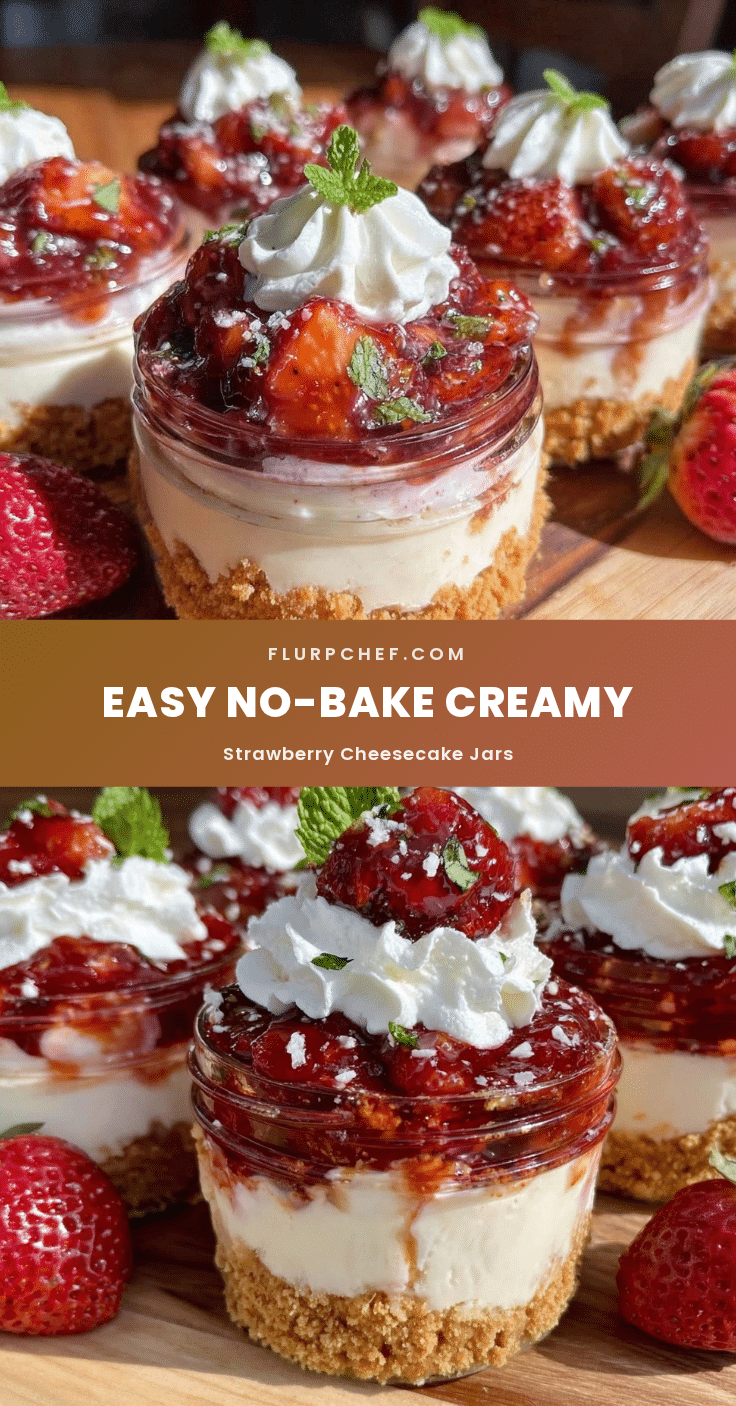 easy no bake strawberry cheesecake jars recipe