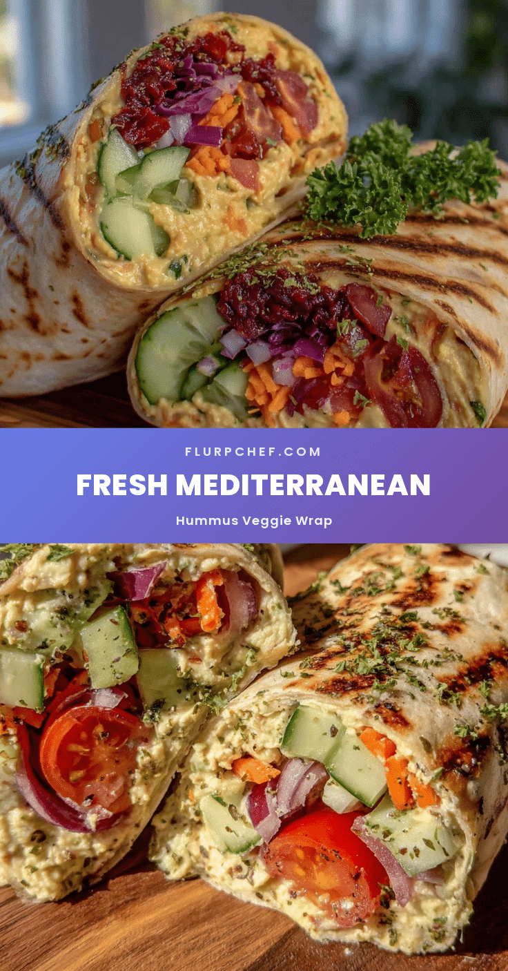 Mediterranean hummus veggie wrap recipe