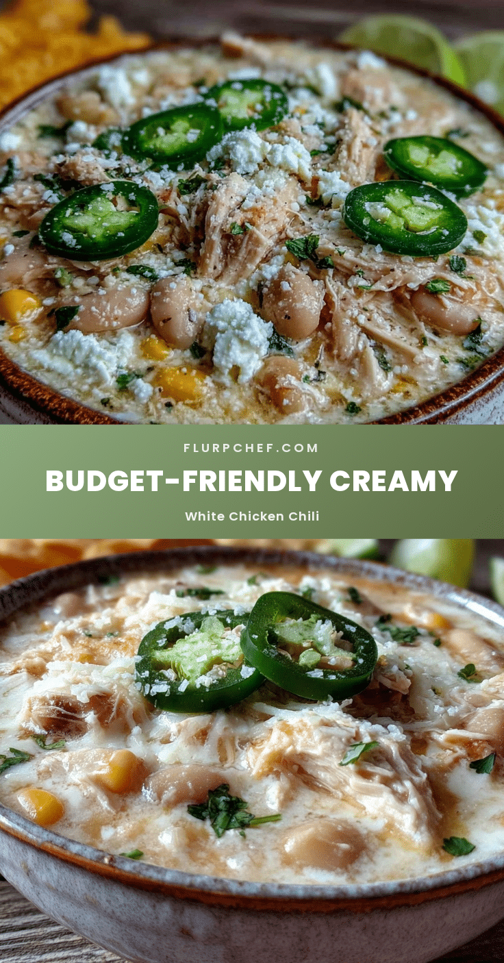 budget-friendly creamy white chicken chili recipe