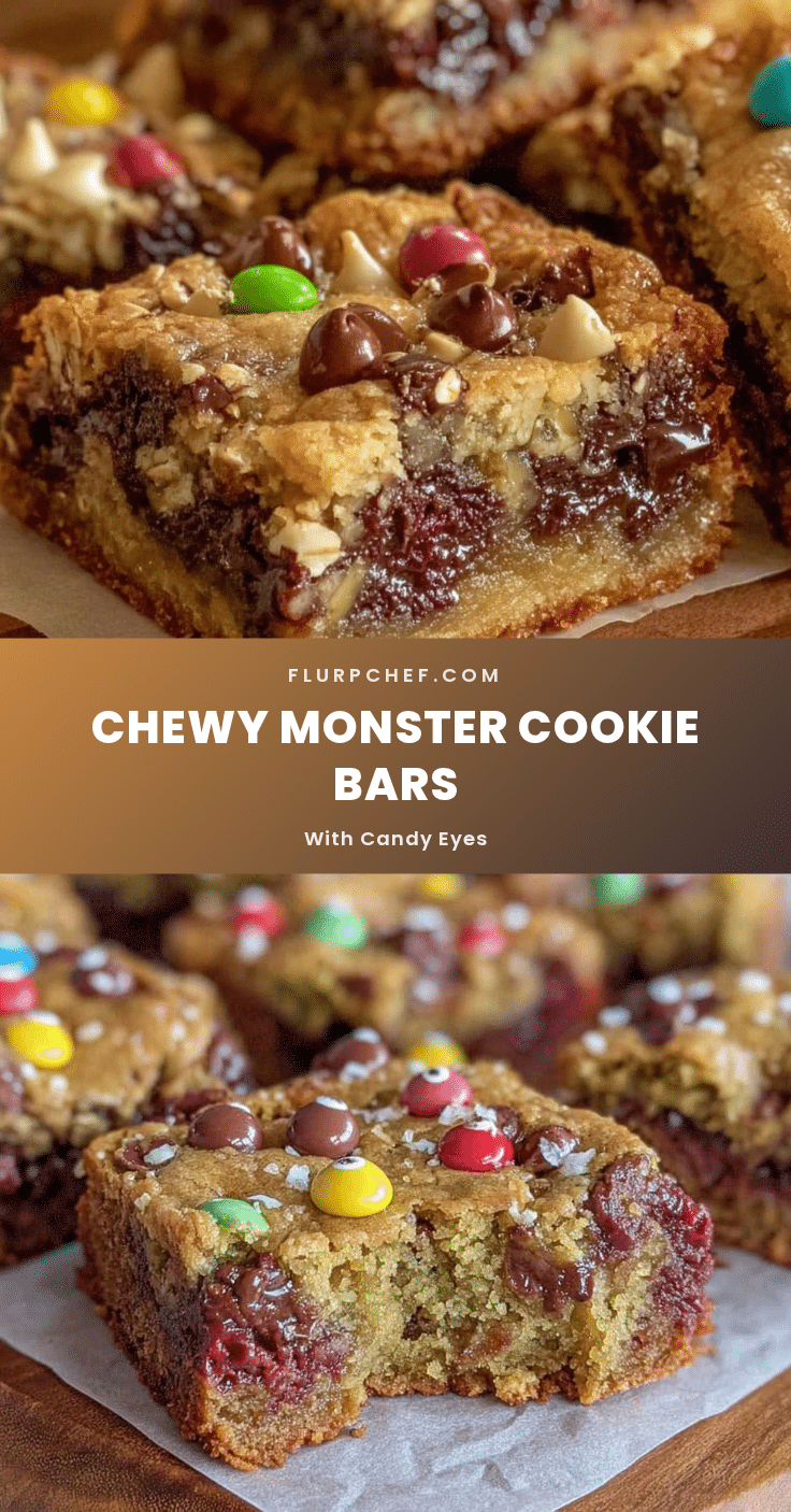 chewy monster cookie bars recipe