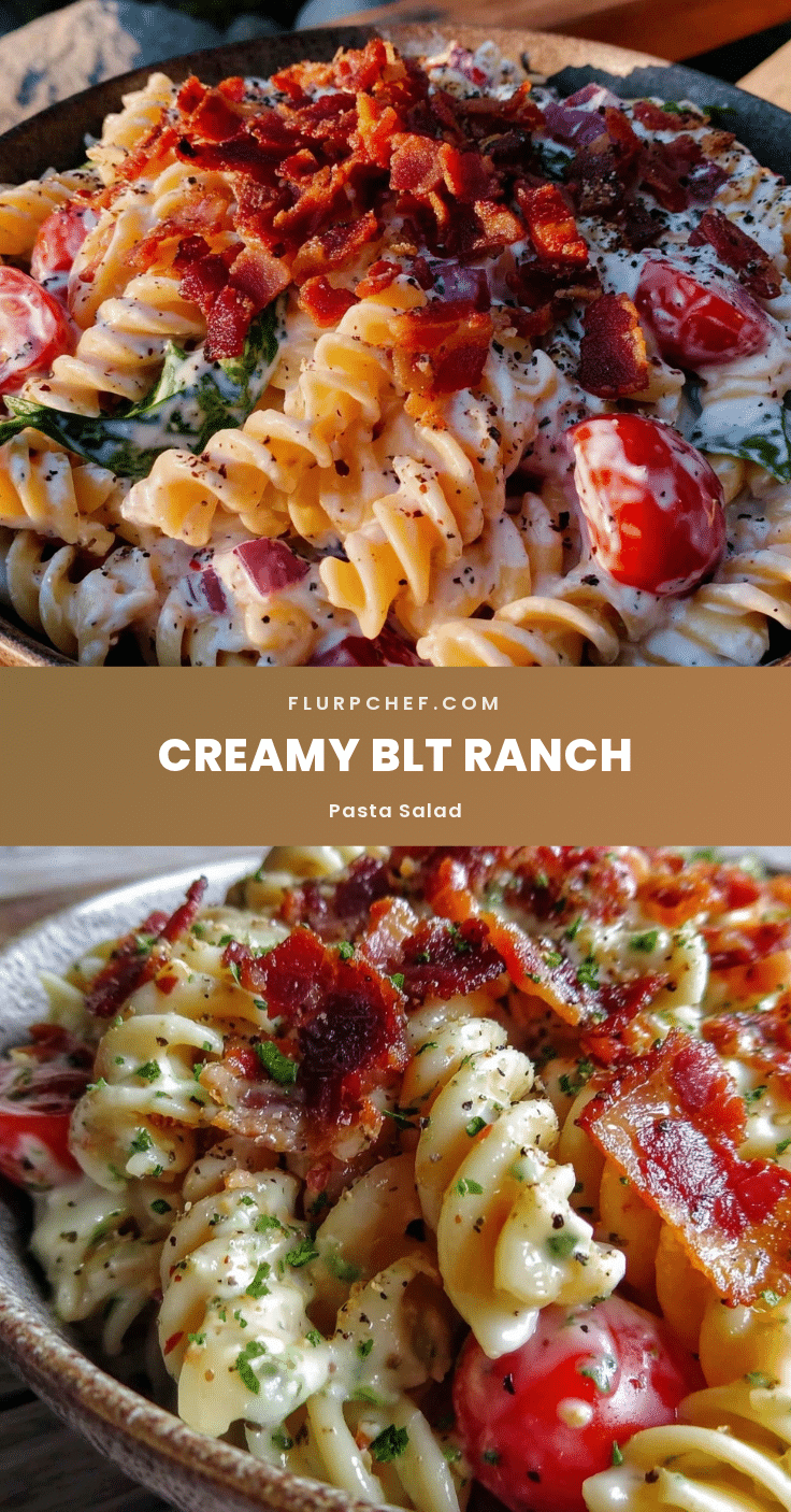 creamy BLT ranch pasta salad recipe