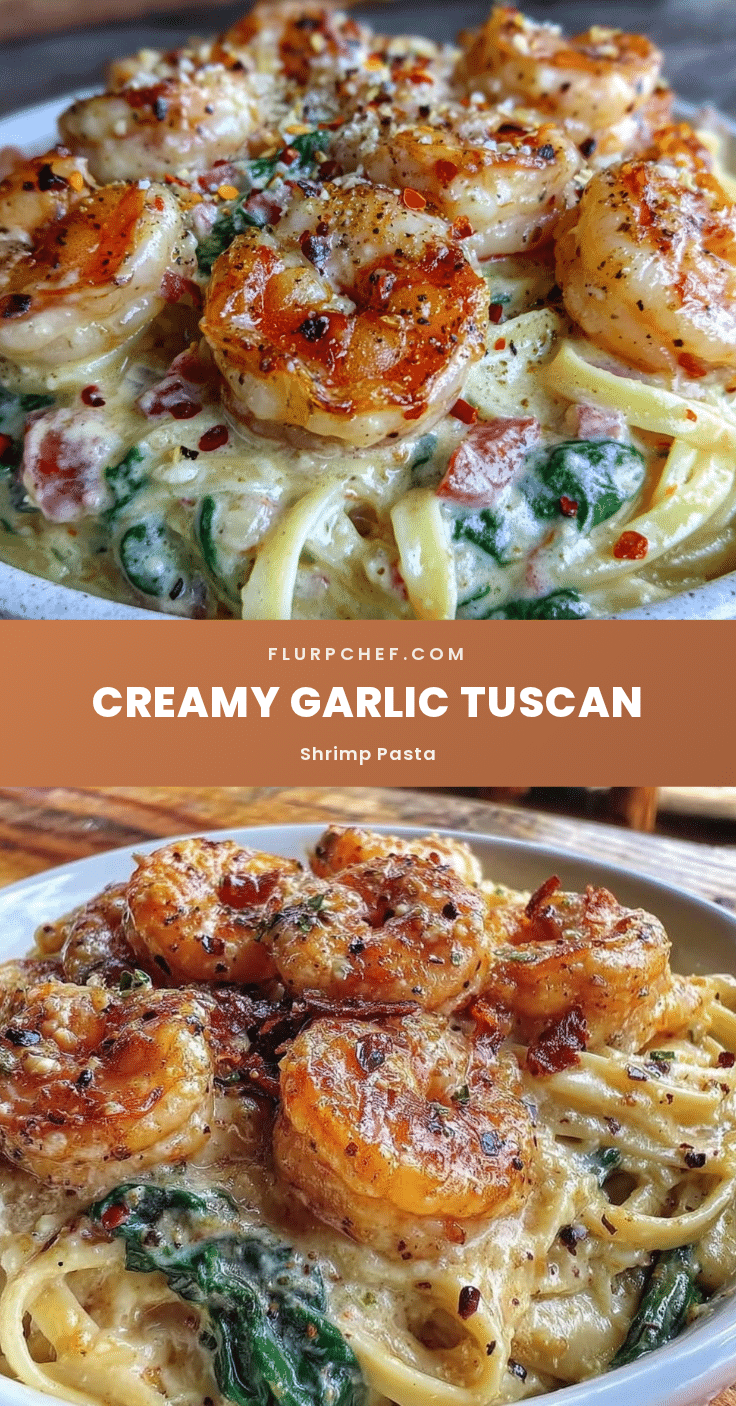 creamy tuscan garlic shrimp pasta recipe