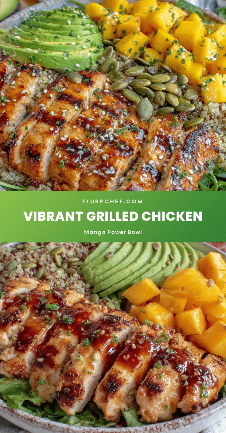 fresh grilled chicken and mango power bowl recipe