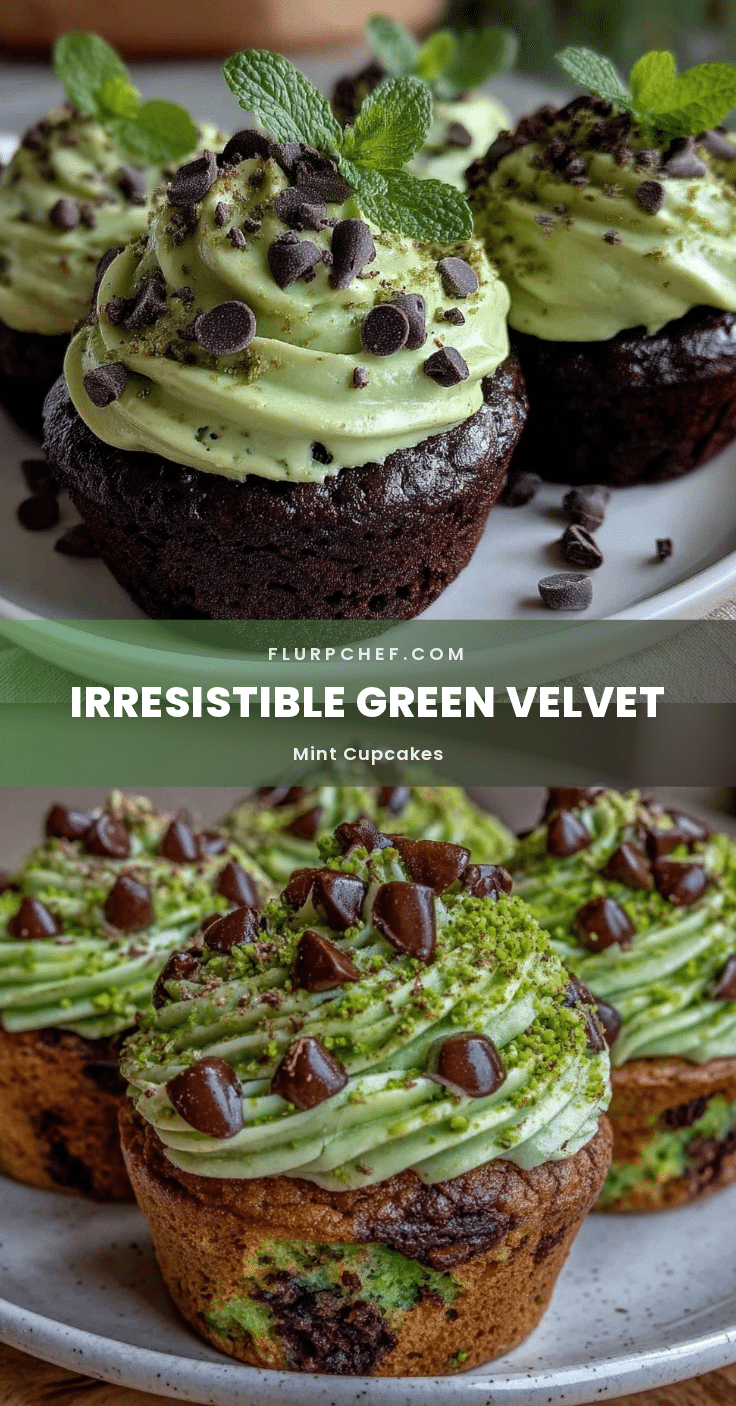 green velvet mint chocolate chip cupcakes recipe