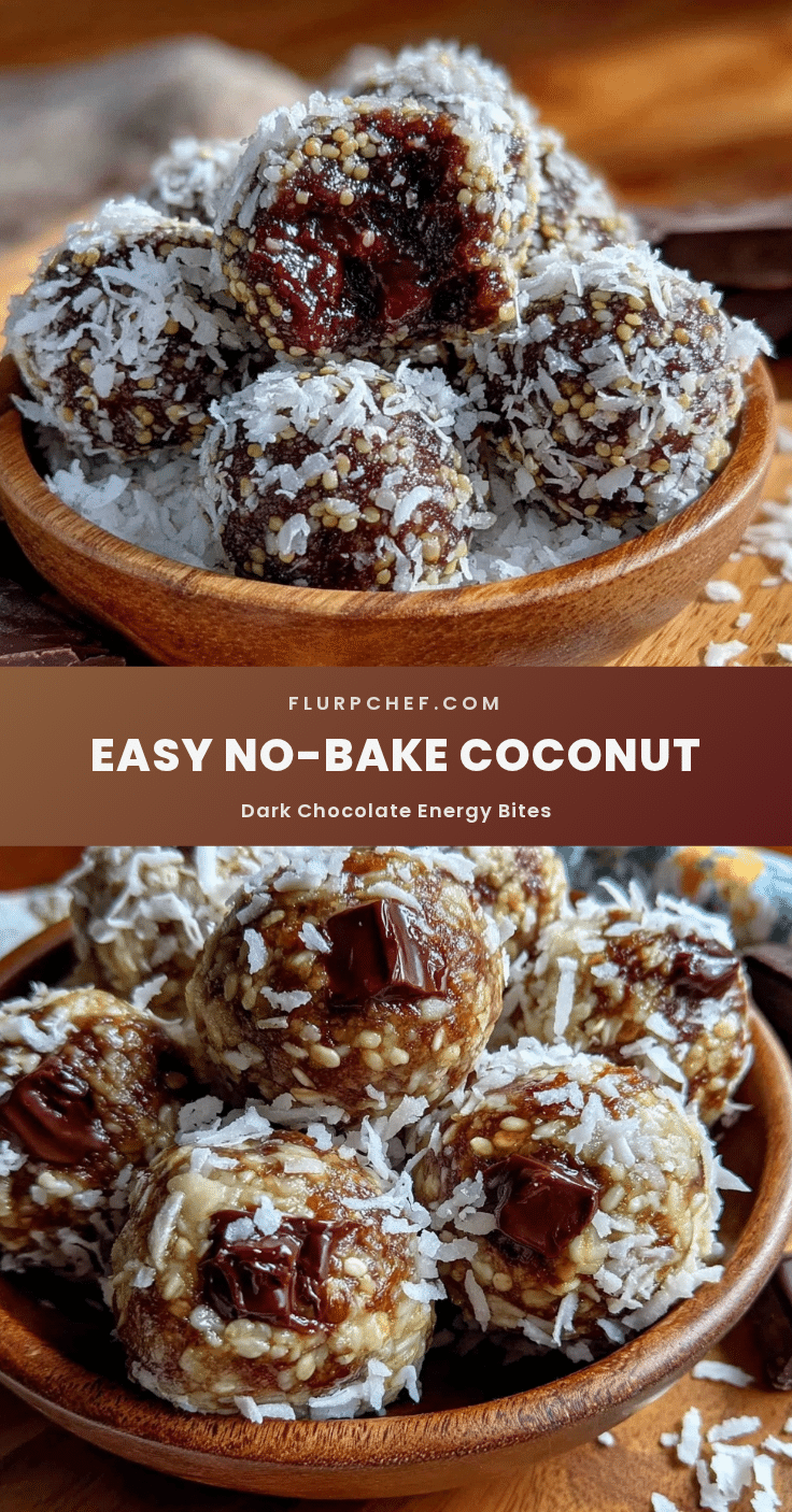 no-bake coconut dark chocolate energy bites recipe