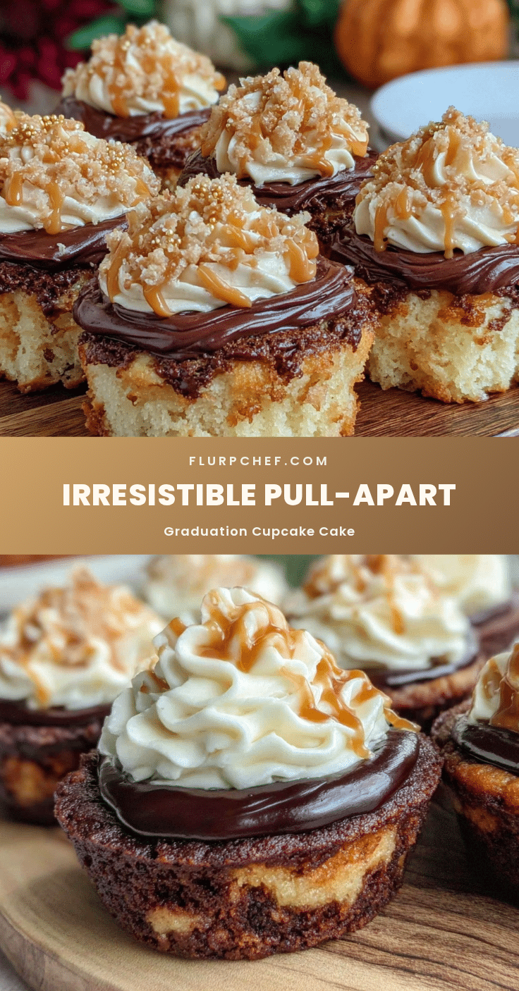 pull-apart graduation cap cupcake cake recipe