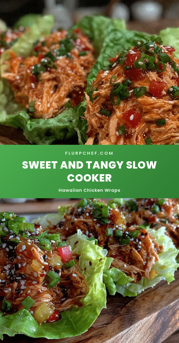slow cooker Hawaiian chicken lettuce wraps recipe