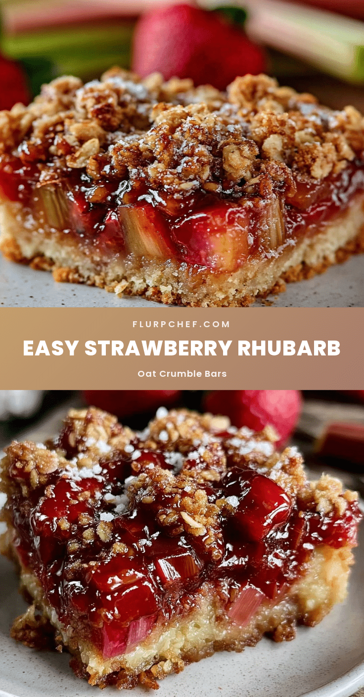 strawberry rhubarb crumble bars recipe