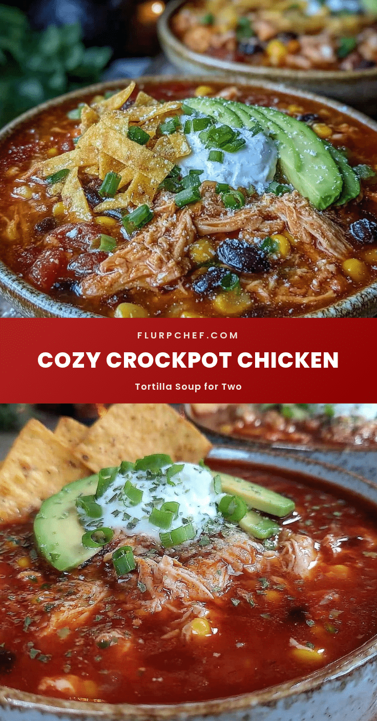 cozy crockpot chicken tortilla soup for two recipe