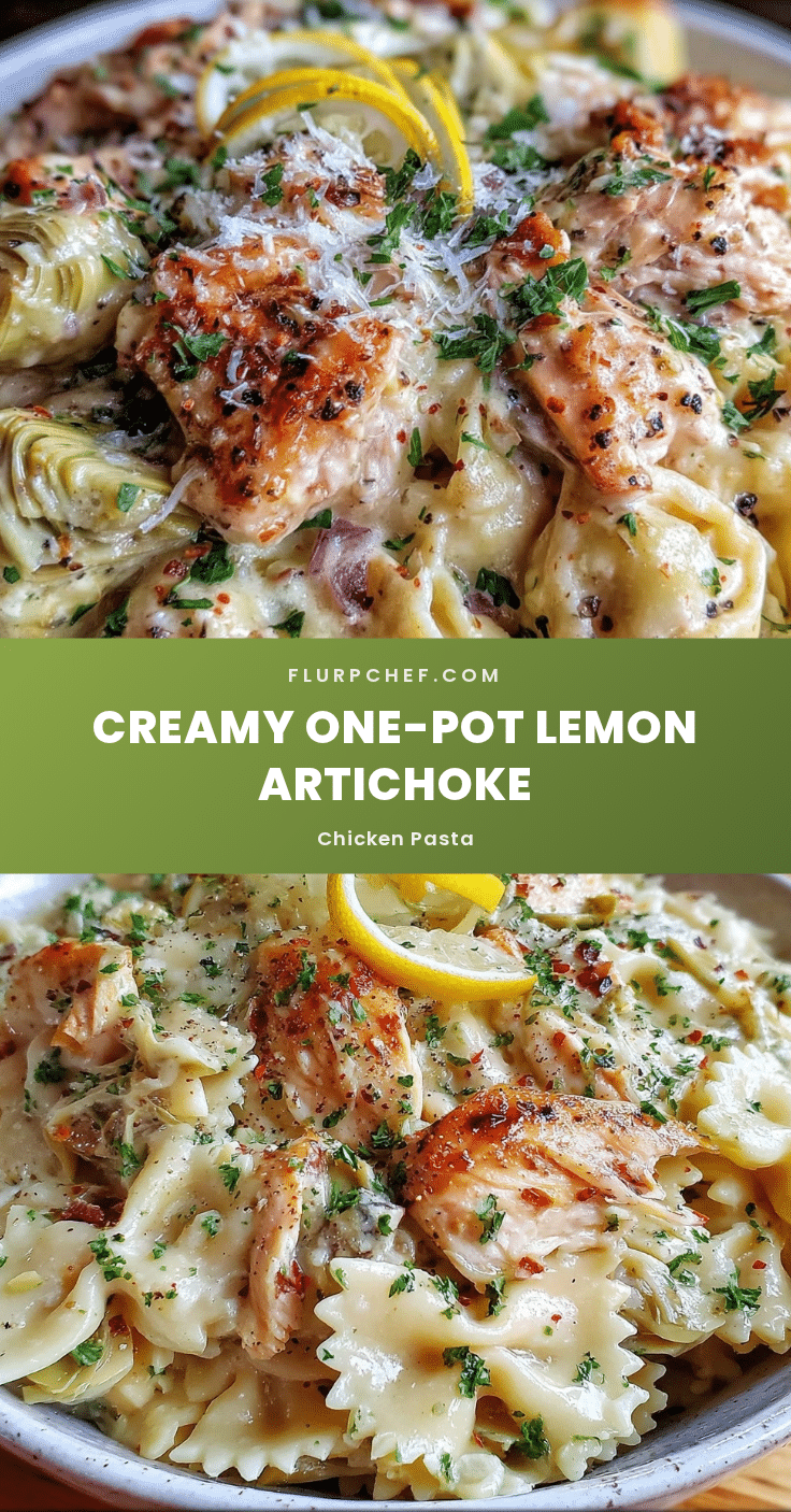creamy one-pot lemon artichoke chicken pasta recipe