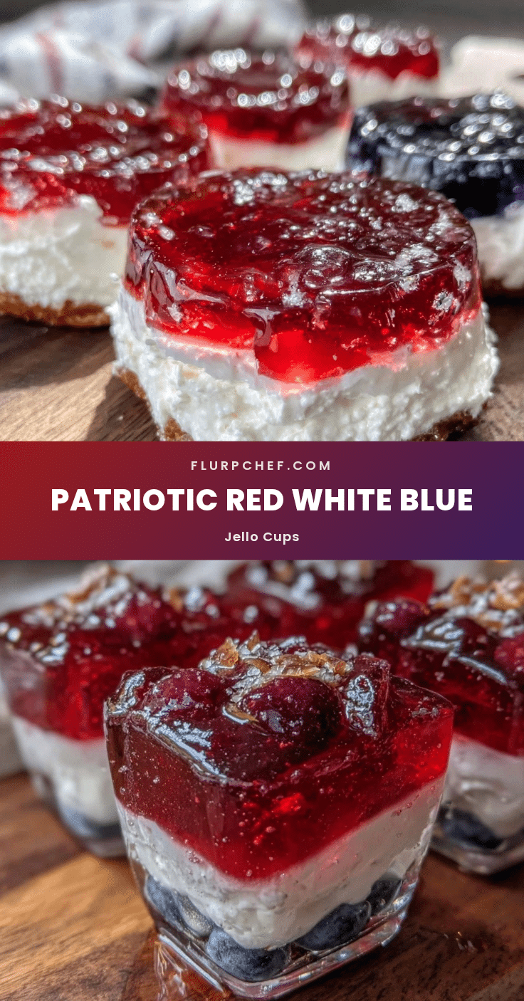 festive red white and blue jello cups recipe