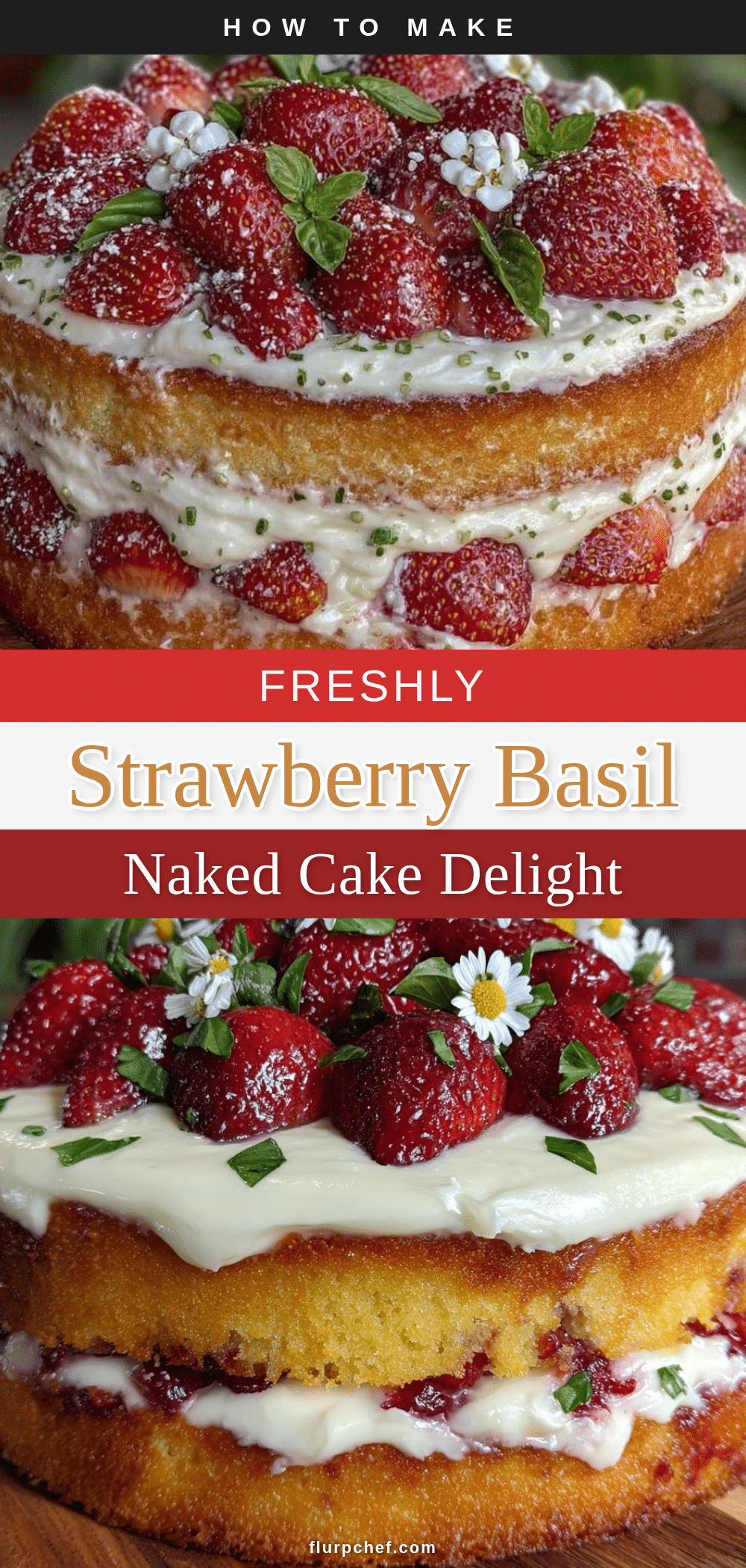 fresh strawberry basil naked cake recipe