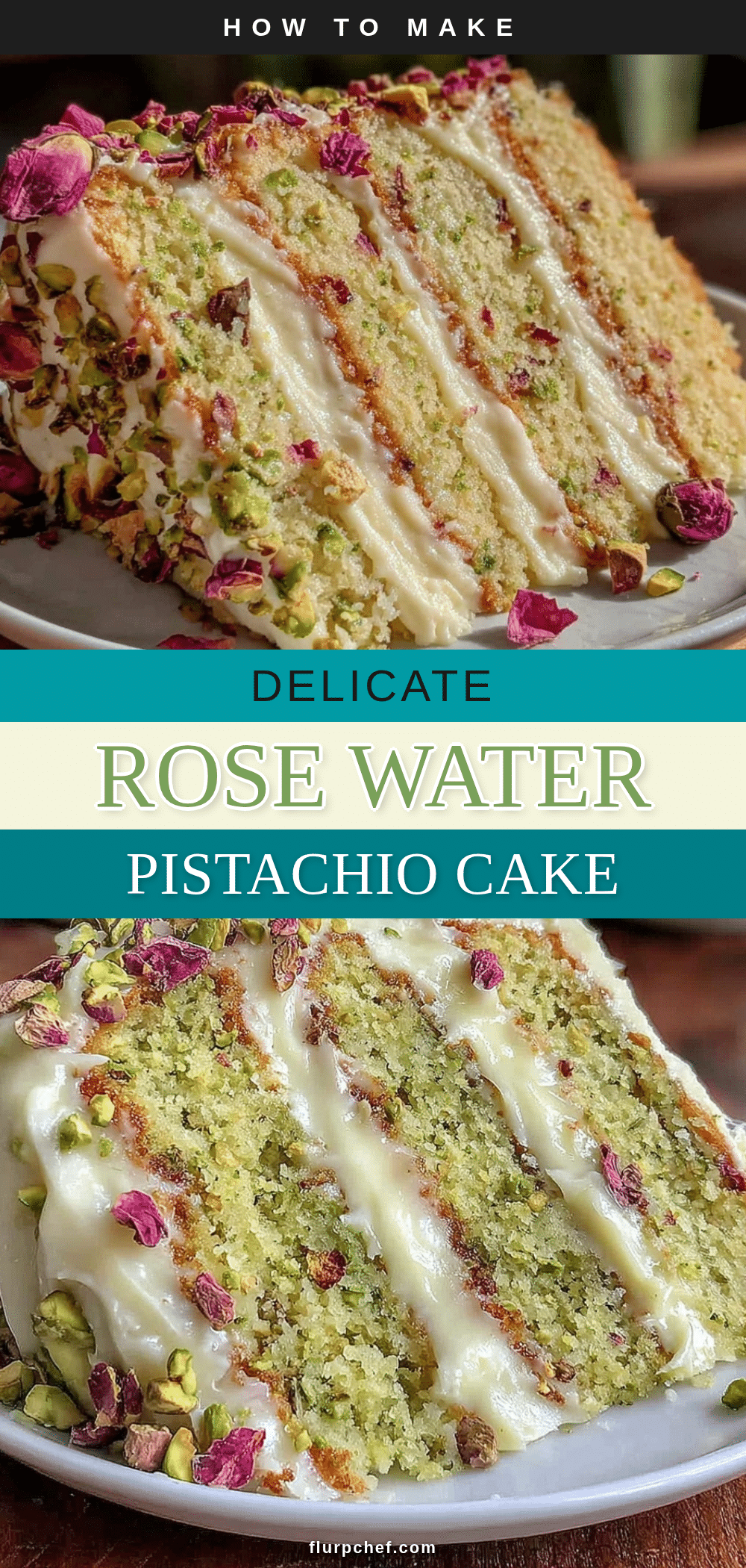 rose water pistachio layer cake recipe
