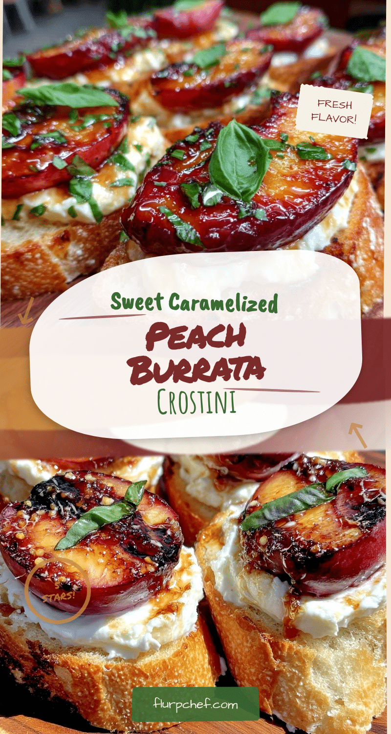 caramelized peach and burrata crostini recipe