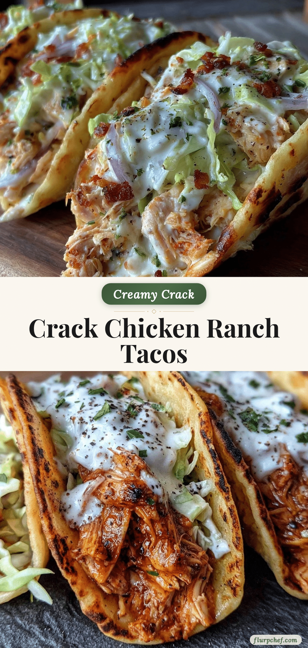 creamy crack chicken tacos recipe