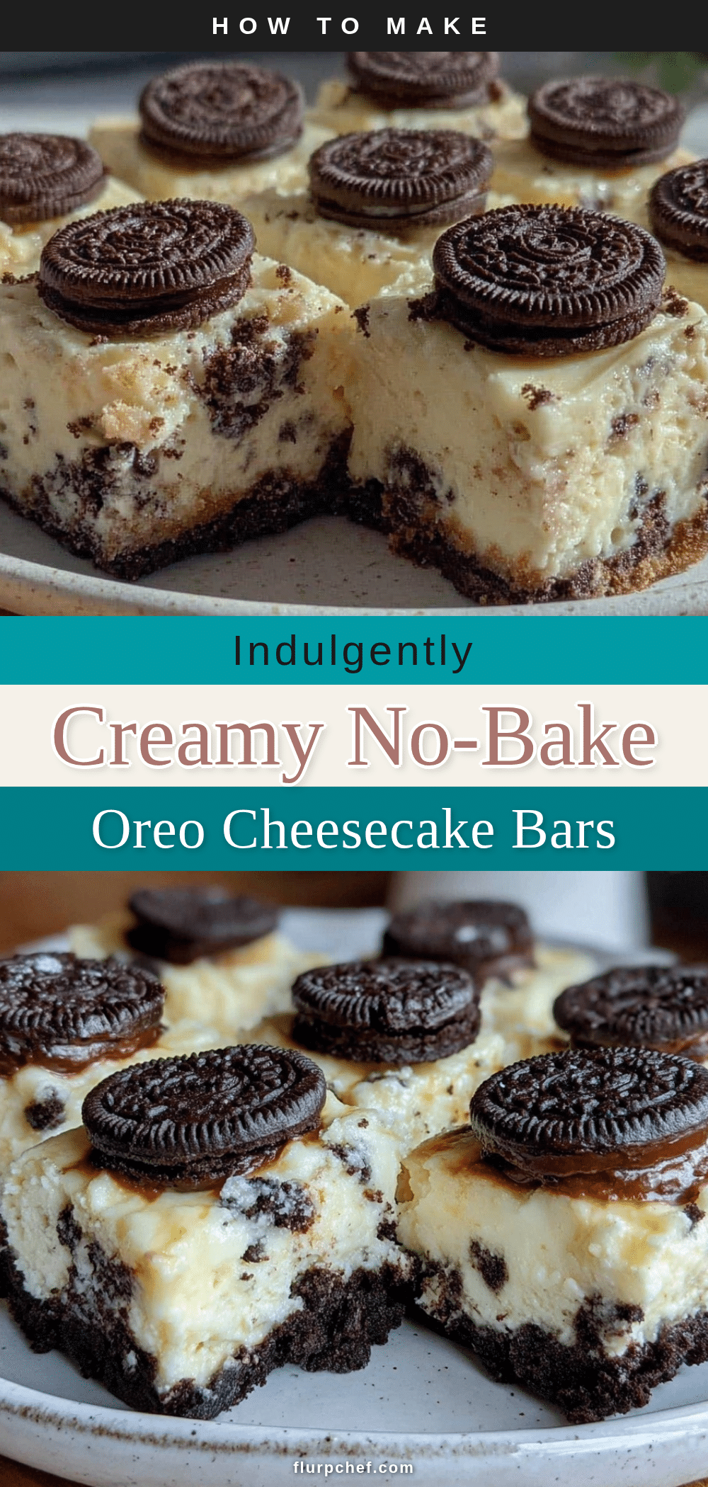 creamy no-bake Oreo cheesecake bars recipe