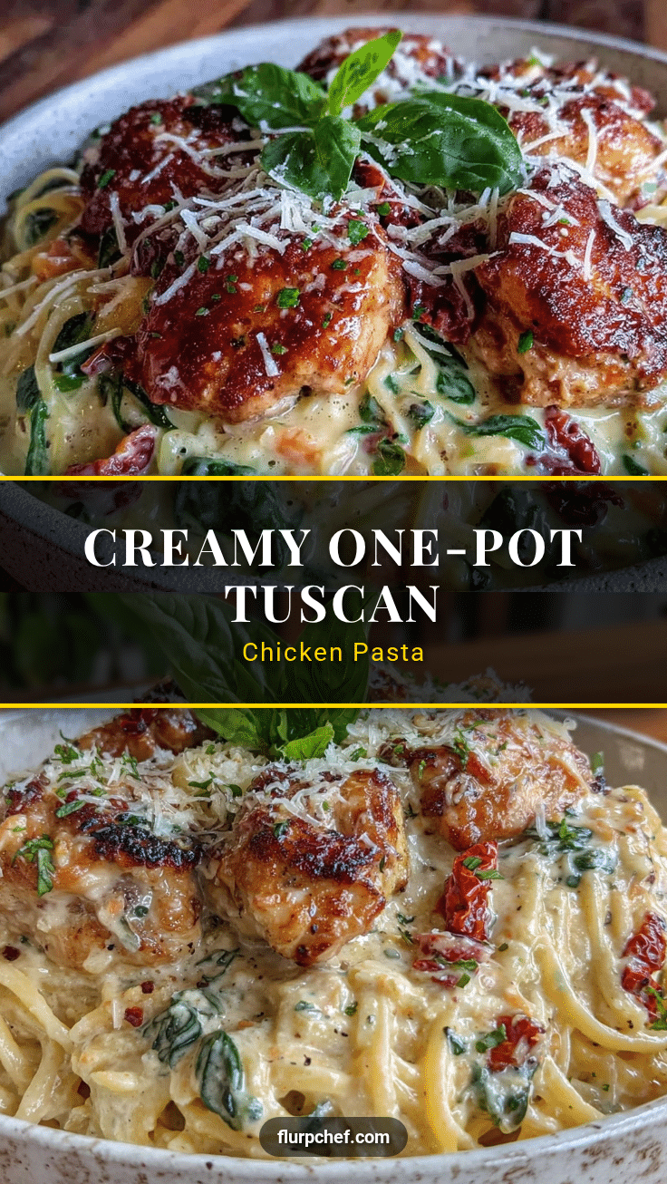 creamy one-pot tuscan chicken pasta recipe
