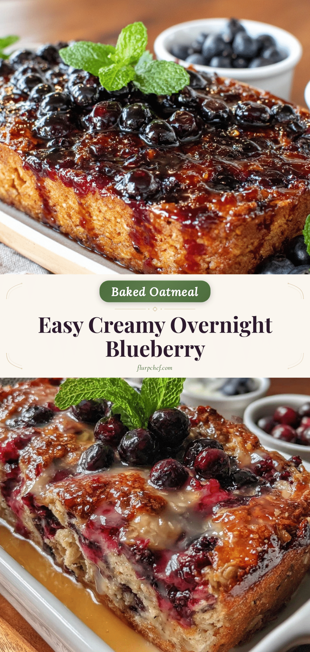 easy creamy overnight blueberry baked oatmeal recipe