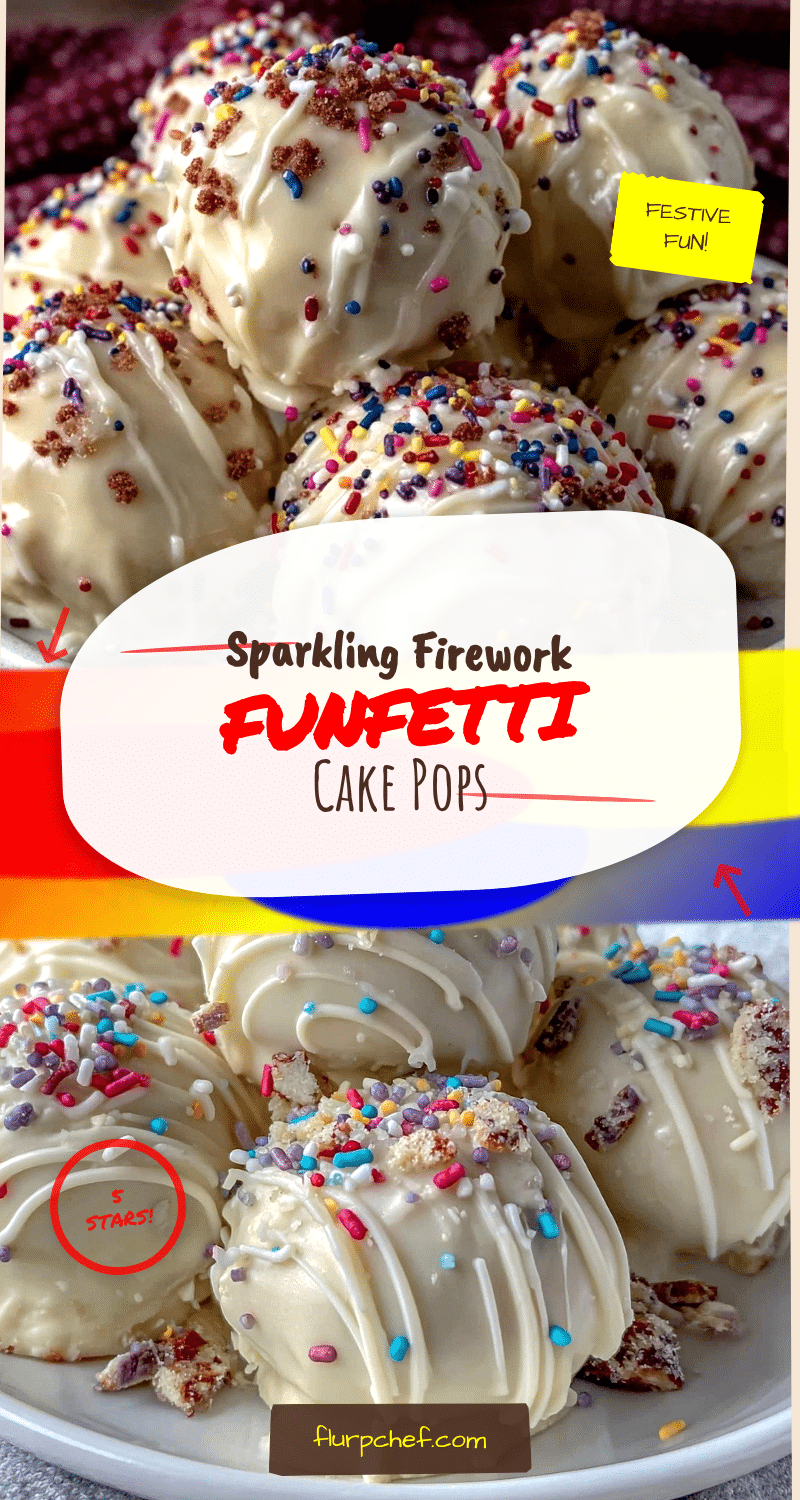 Festive Firework Funfetti Cake Pops recipe