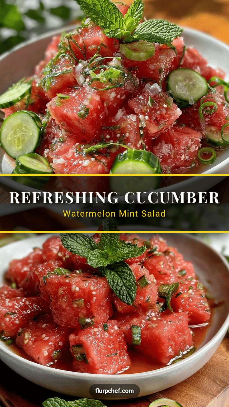 fresh cucumber watermelon mint salad recipe