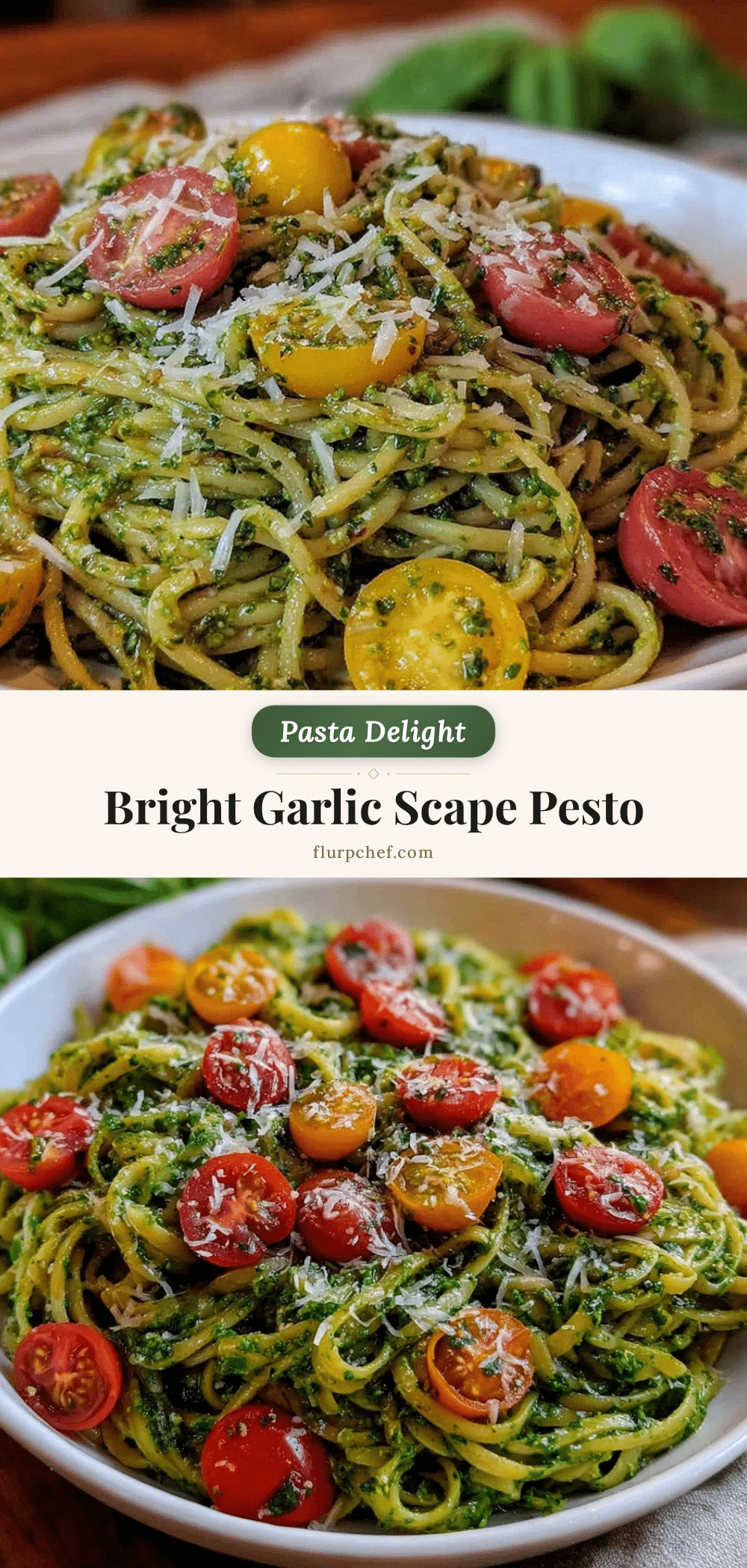 fresh garlic scape pesto pasta recipe