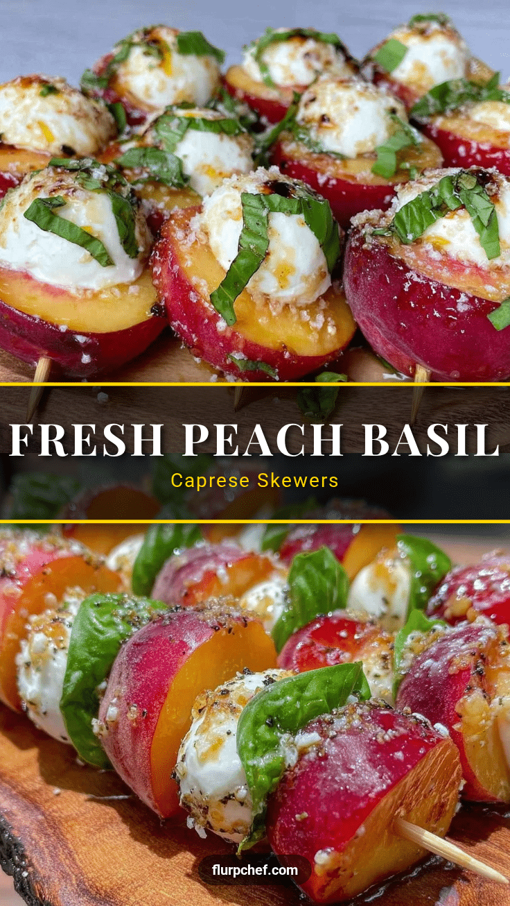 Fresh Peach Basil Caprese Skewers recipe