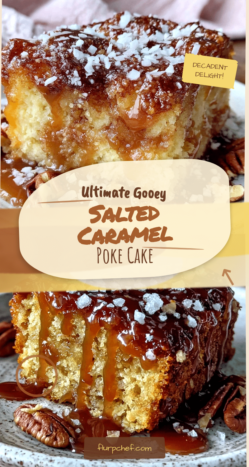 gooey salted caramel poke cake recipe