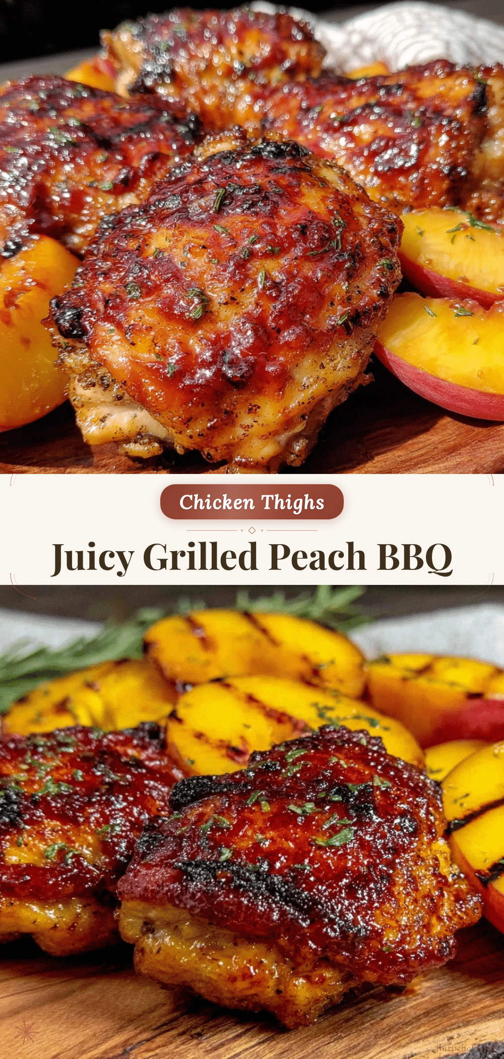 grilled peach bbq chicken thighs recipe