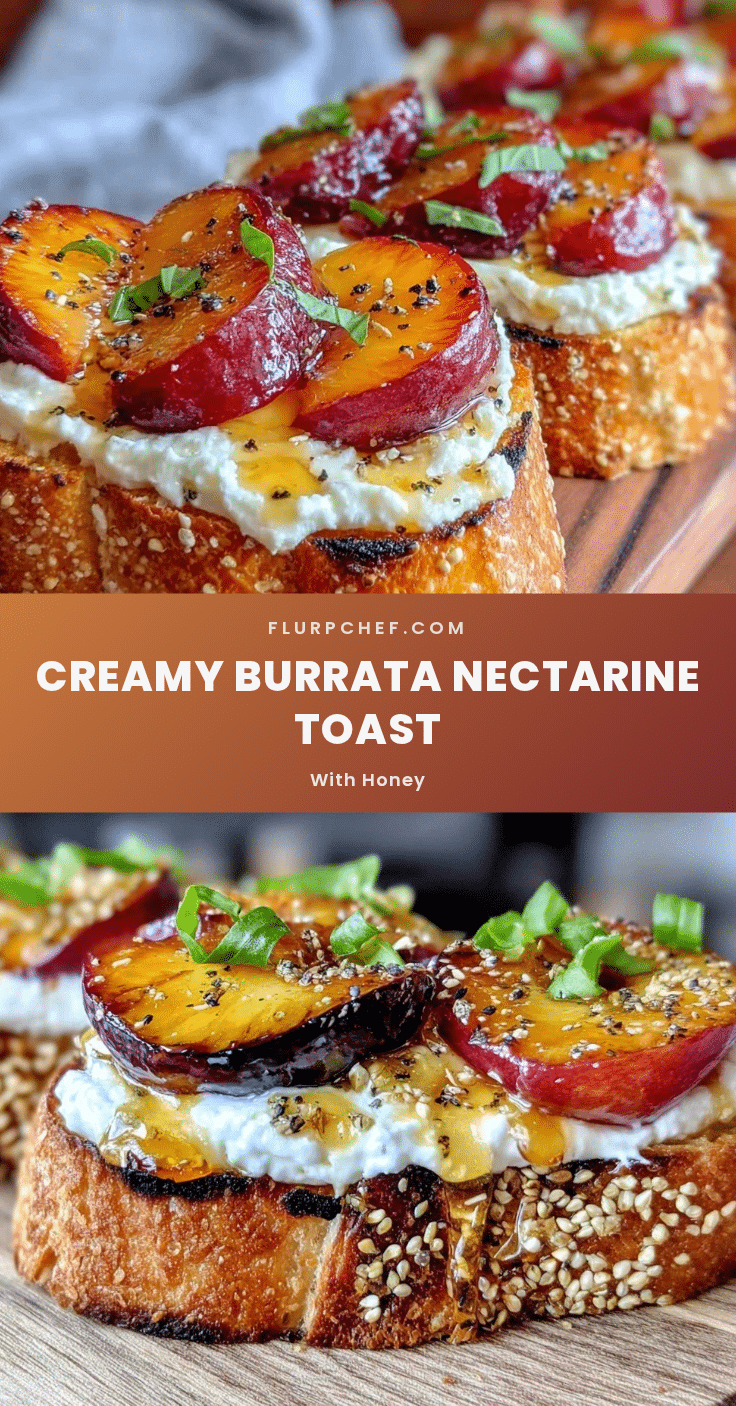 roasted nectarine burrata toast recipe
