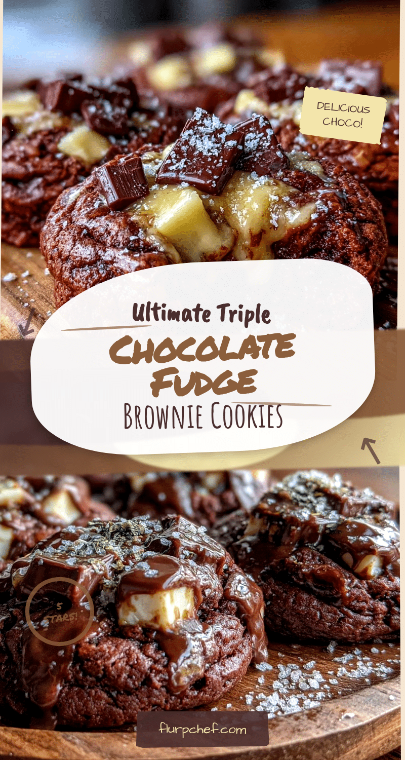 triple chocolate fudge brownie cookies recipe