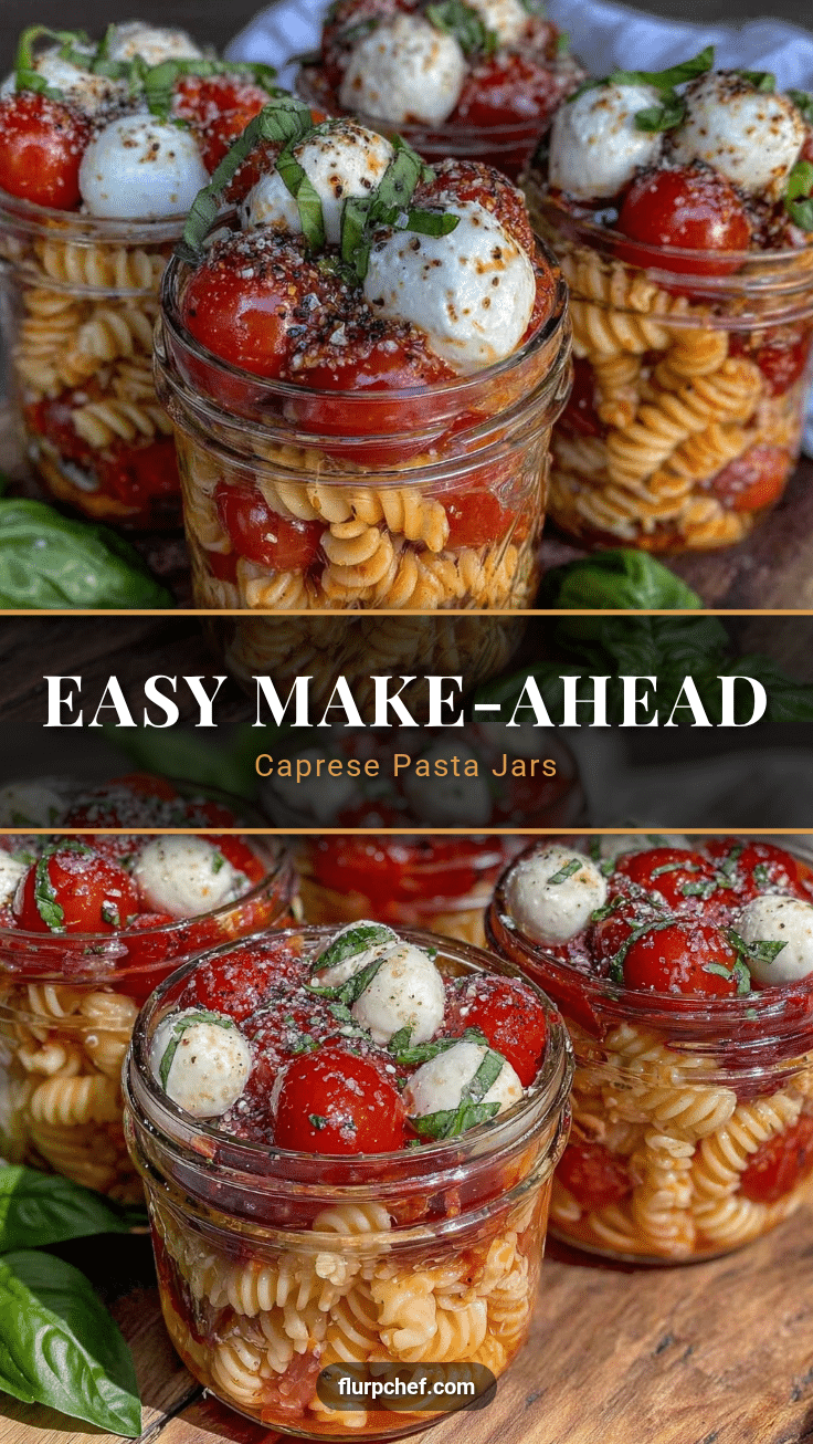 Caprese Pasta Salad Jars recipe