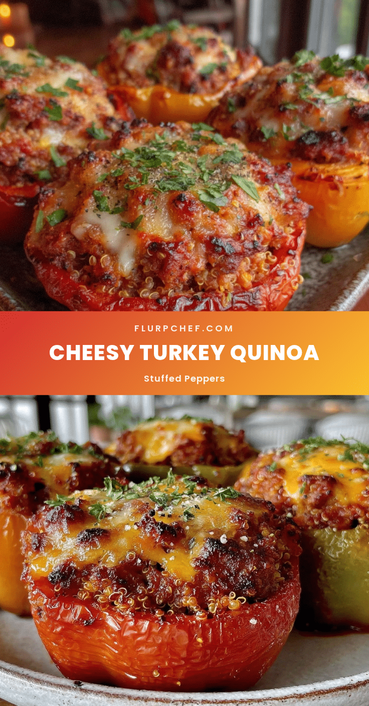 cheesy stuffed bell peppers with turkey and quinoa recipe