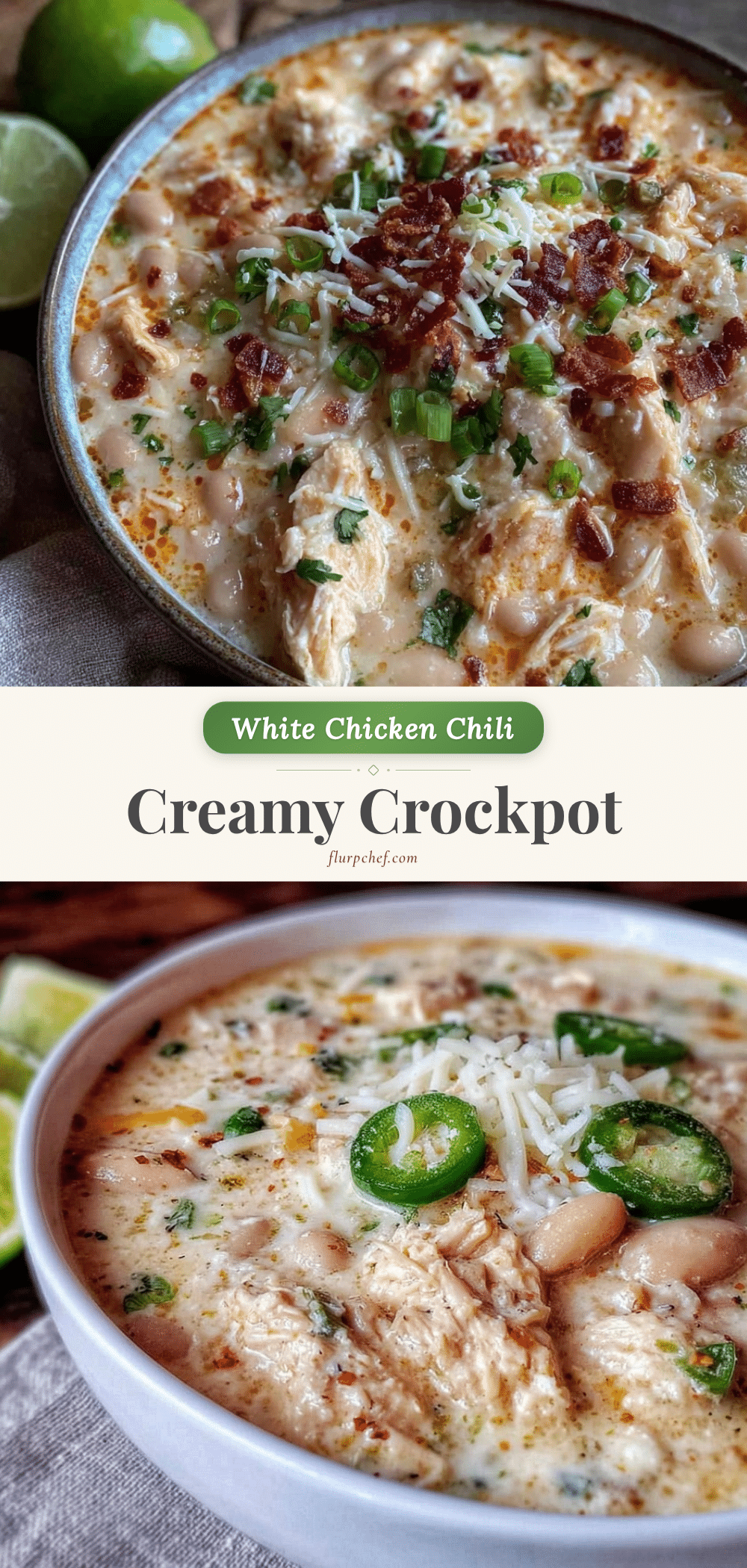 creamy crockpot white chicken chili recipe