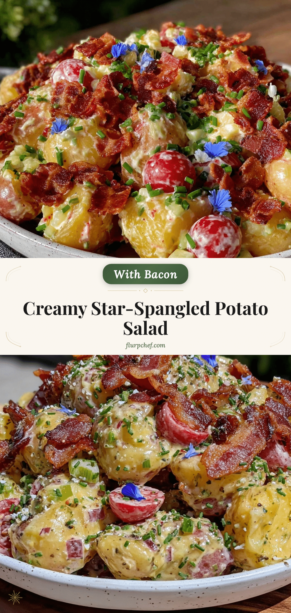 creamy star-spangled potato salad with bacon recipe