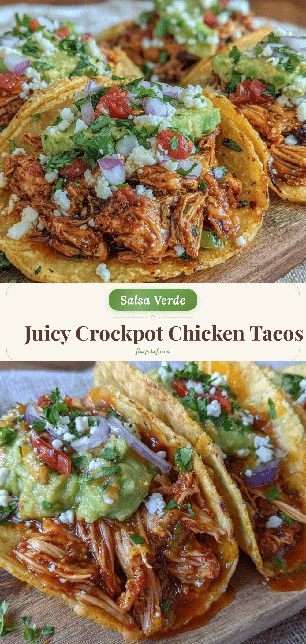crockpot salsa verde shredded chicken tacos recipe