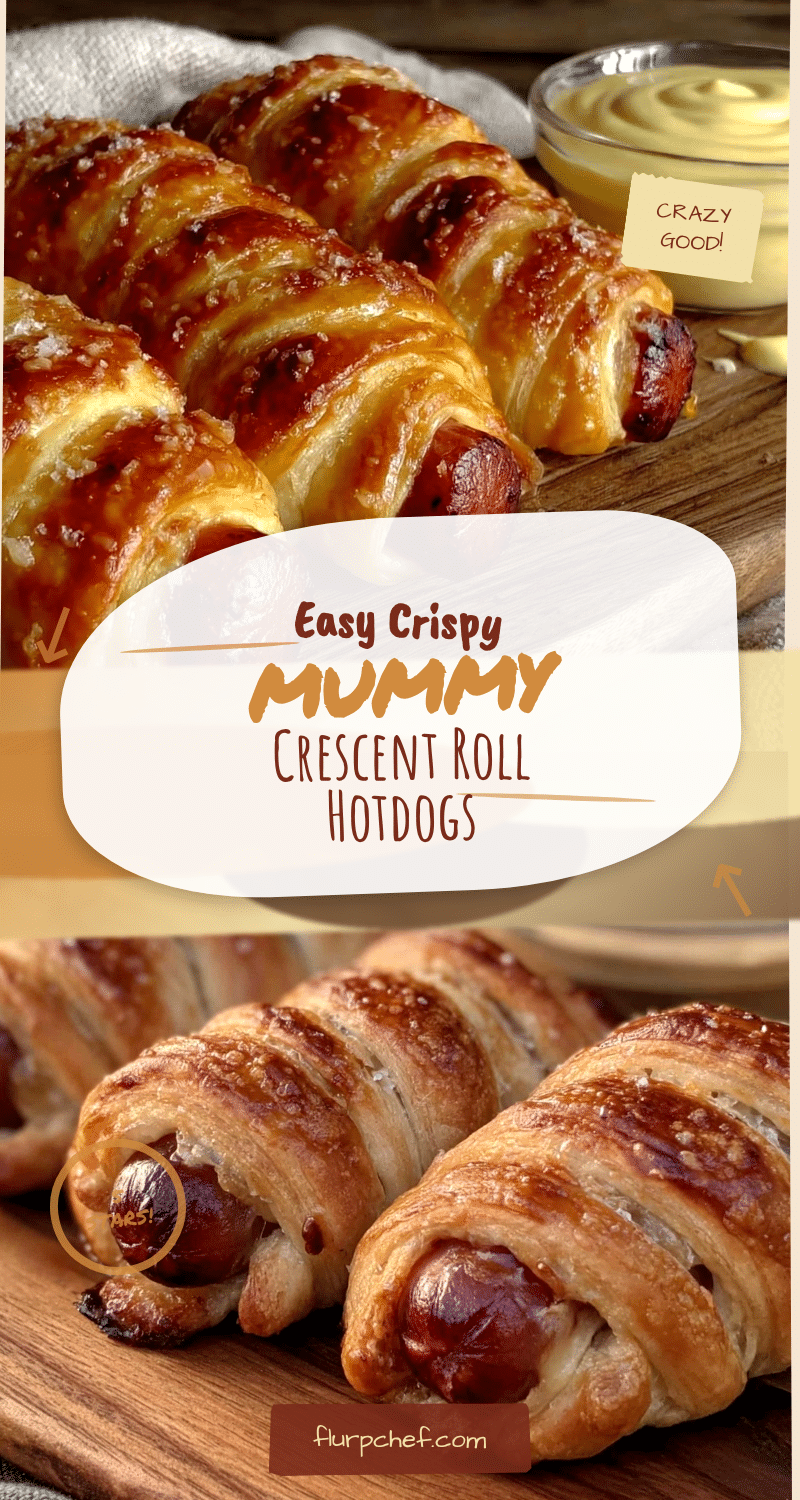easy crispy mummy crescent roll hotdogs recipe