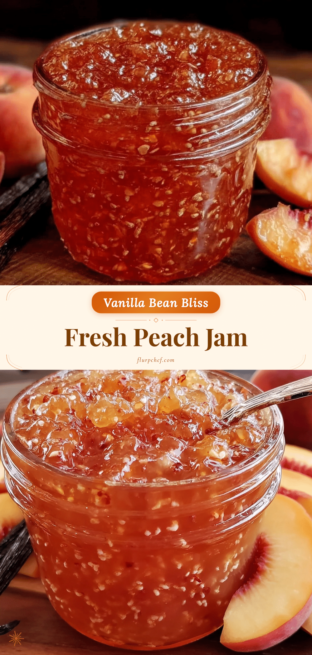 fresh homemade peach jam with vanilla bean recipe