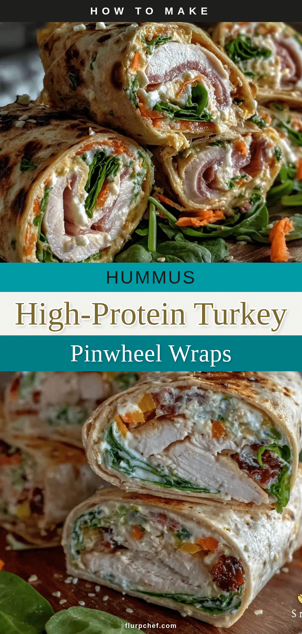 healthy high-protein turkey and hummus pinwheel wraps recipe