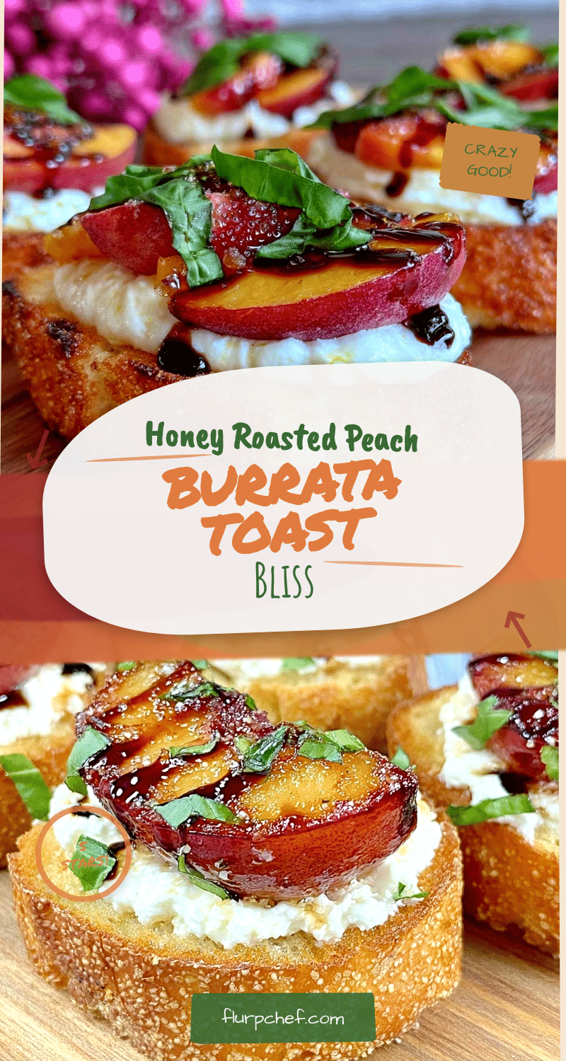 honey roasted peach burrata toast recipe