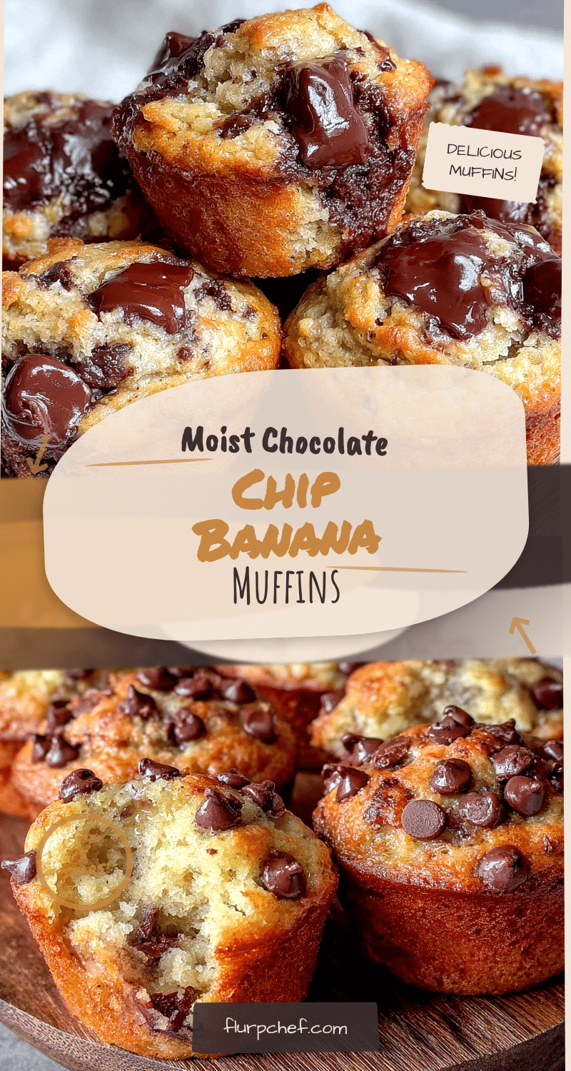 moist chocolate chip banana bread muffins recipe