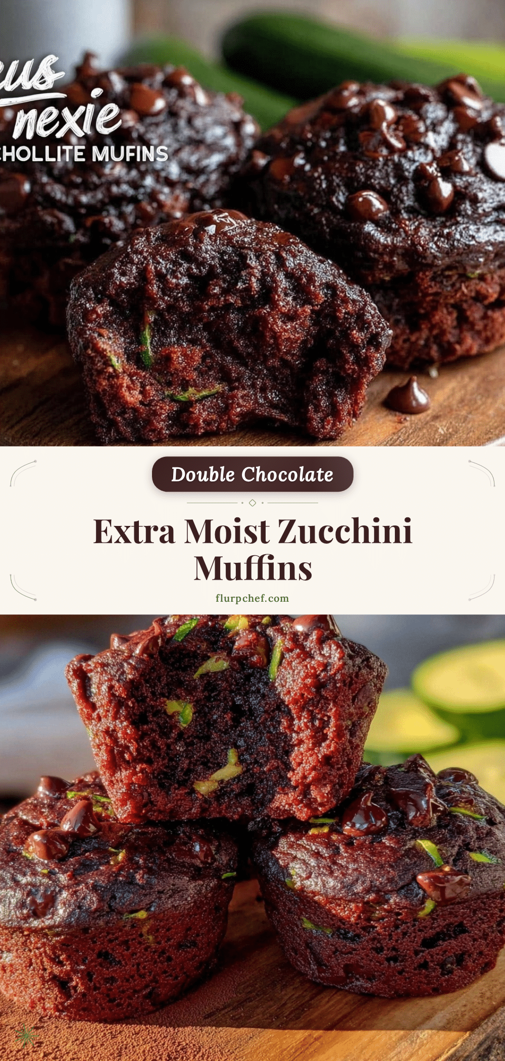moist double chocolate zucchini muffins recipe