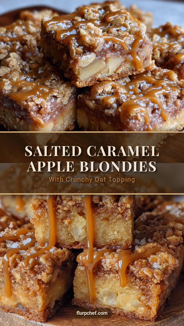 salted caramel apple blondie bars recipe