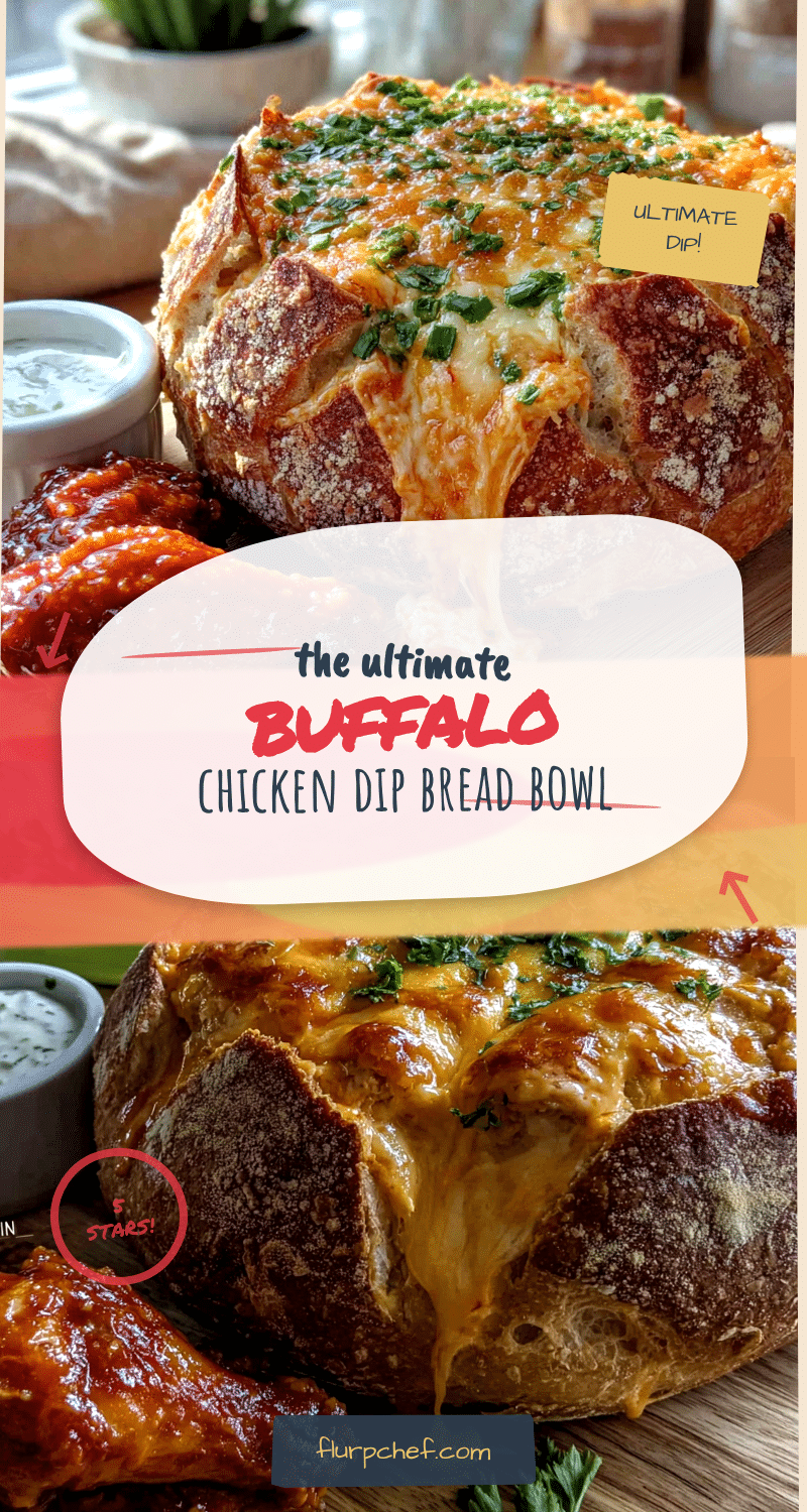 buffalo chicken dip stuffed bread bowl recipe