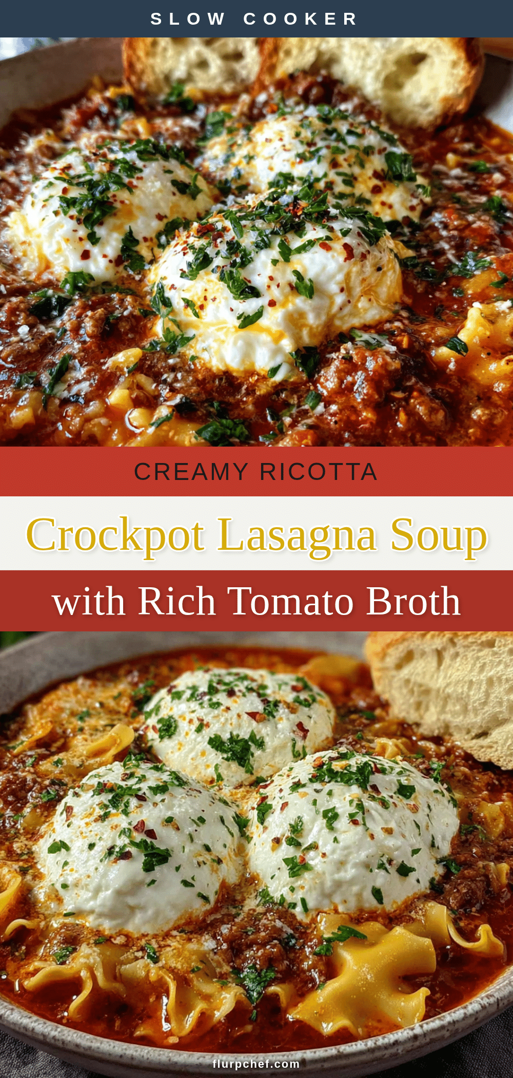creamy crockpot lasagna soup with ricotta recipe