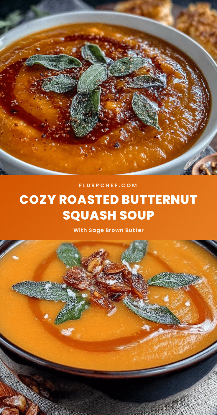 creamy roasted butternut squash soup with sage brown butter recipe