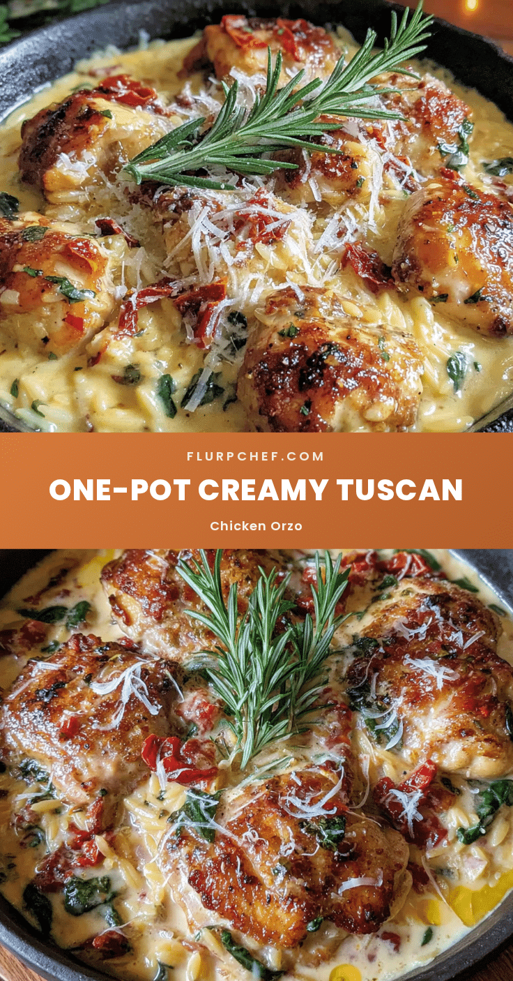 creamy tuscan chicken and orzo one-pot dinner recipe